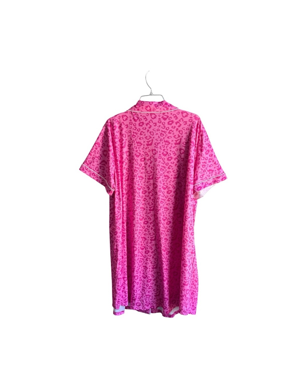 Ekouaer Nightgown for Women Button Sleep Shirt V Neck Pajama Dress Pink - Picture 4 of 13